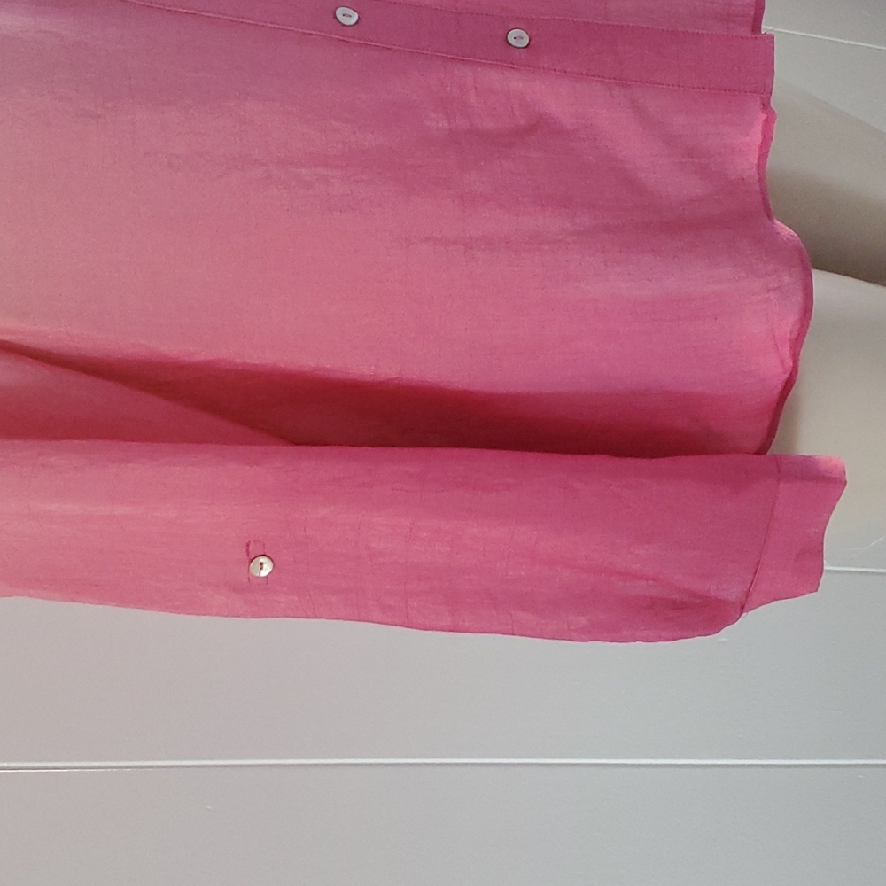 New Directions Ombre Peach Pink Blouse Longsleeve Medium - Picture 3 of 9